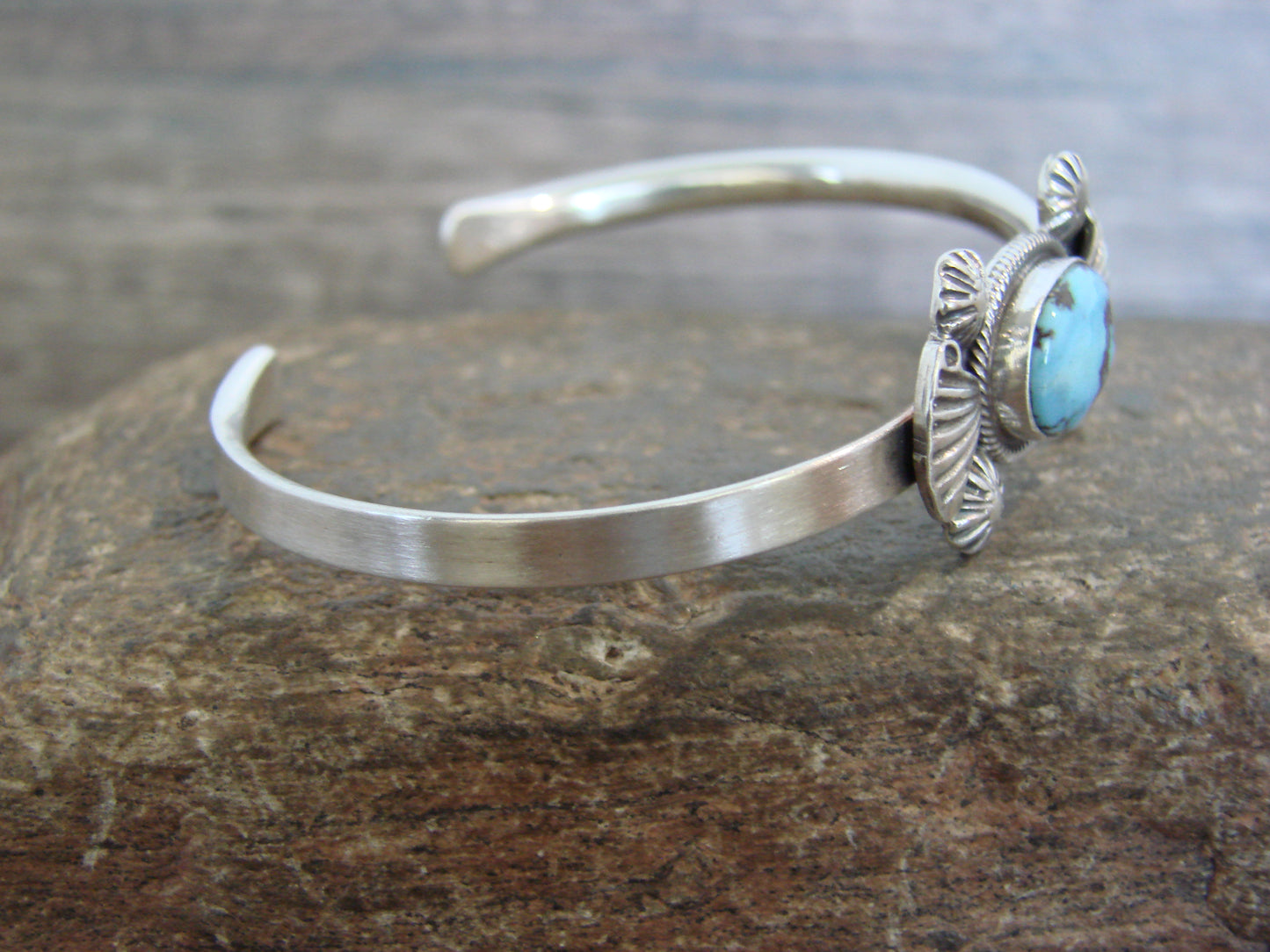Native American Sterling Silver & Turquoise Bracelet by Francisco