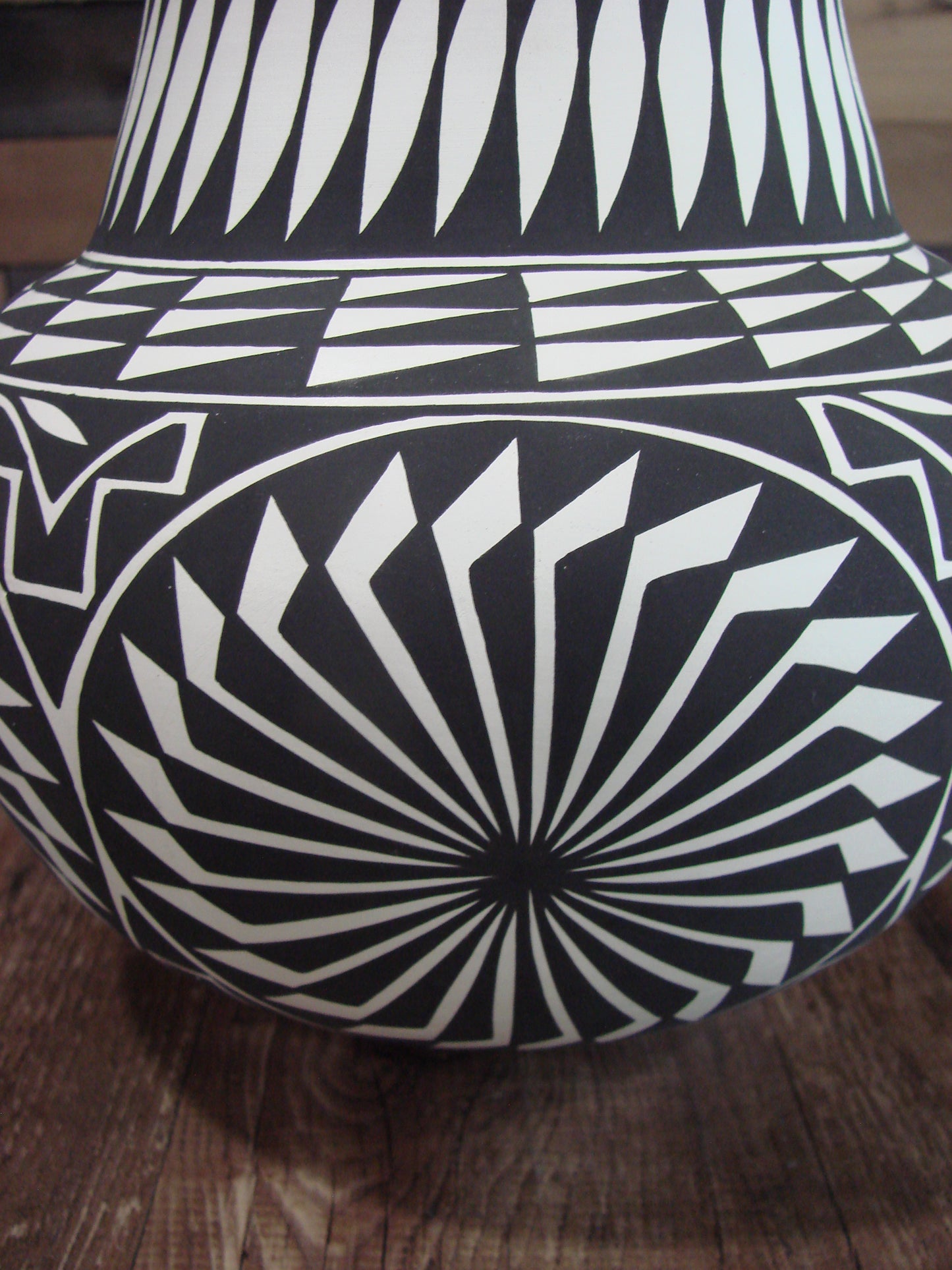 Native American Acoma Fine Line Hand Painted Pottery by K Victorino