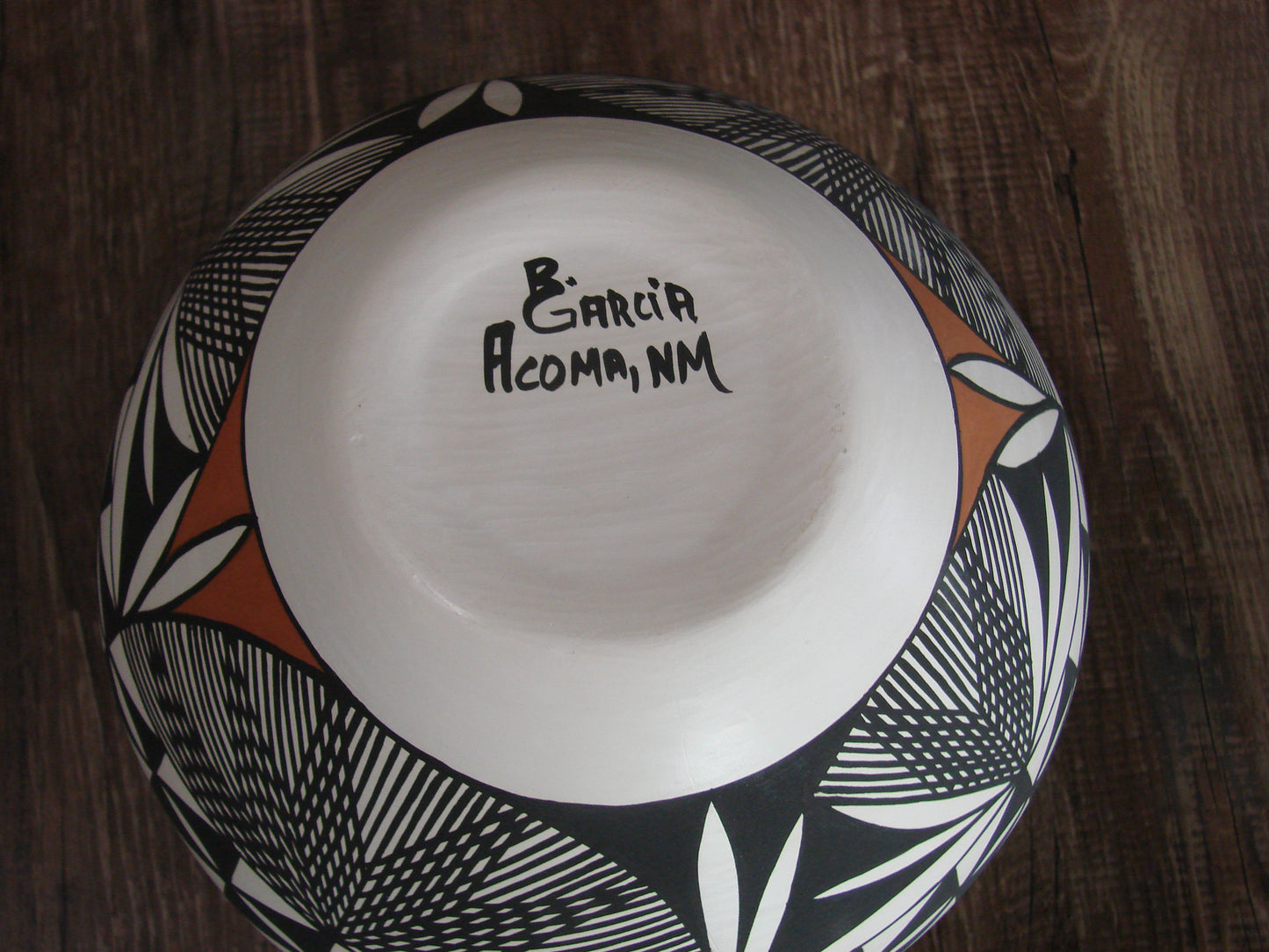 Native American Fine Line Hand Coiled & Hand Painted Pottery by B. Garcia