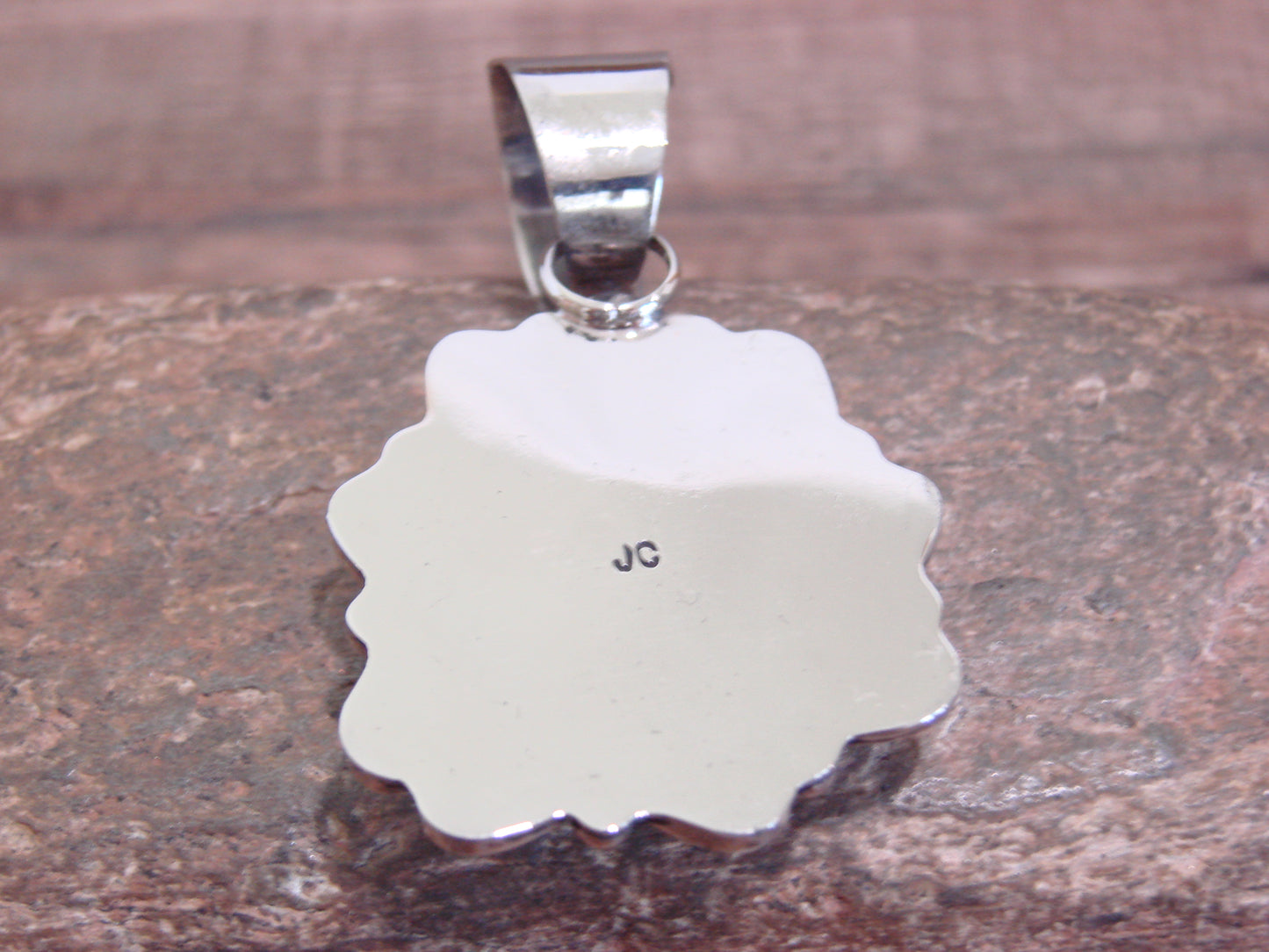 Native American Nickel Silver & Turquoise Pendant - Cleveland