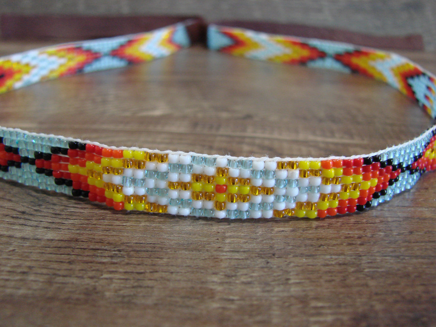 Navajo Indian Hand Beaded 1/2" Hat Band by Cleveland