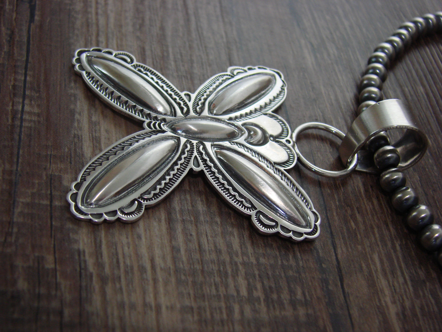 Native American 18" Sterling Silver Butterfly Necklace by Roland Dixon