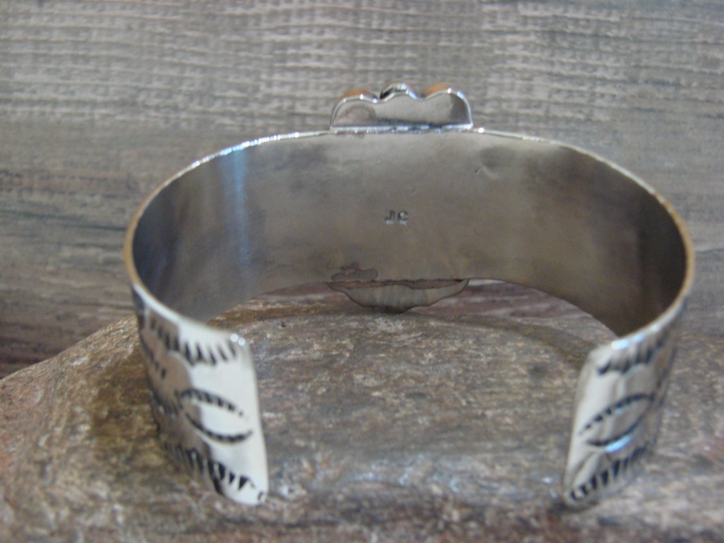 Native American Nickel Silver & Turquoise Bracelet by Cleveland