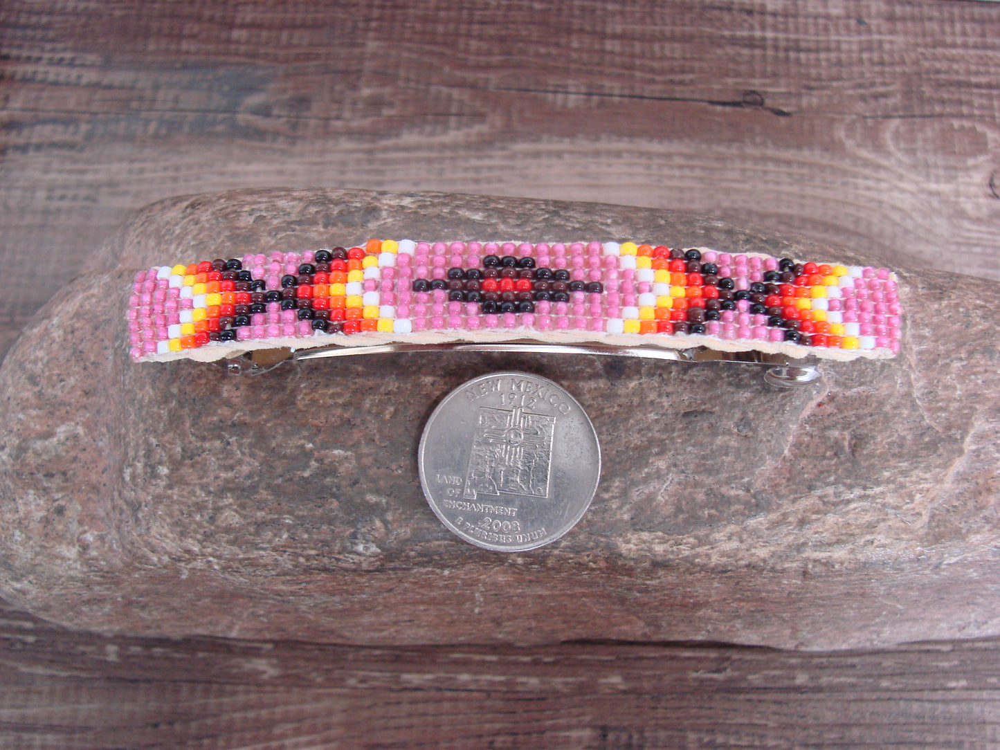 Native American Hand Beaded Hair Barrette by Cleveland