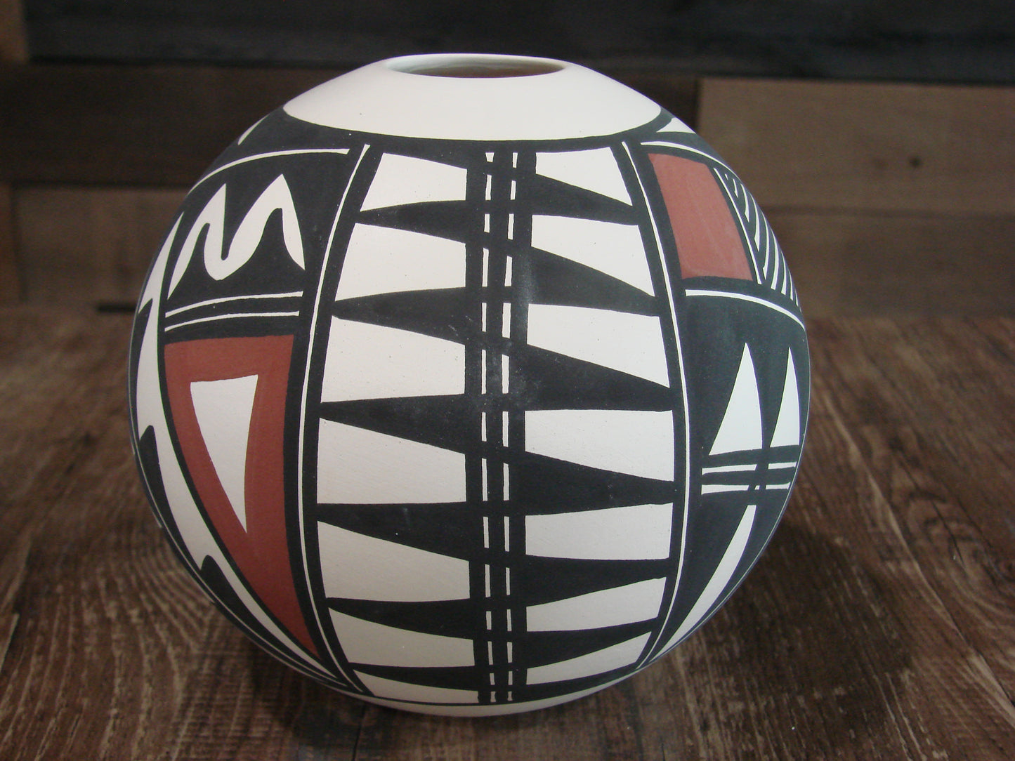 Native American Acoma Fine Line Hand Painted Pottery by Victorino
