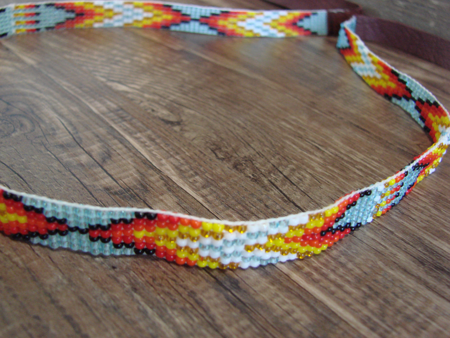 Navajo Indian Hand Beaded 1/2" Hat Band by Cleveland