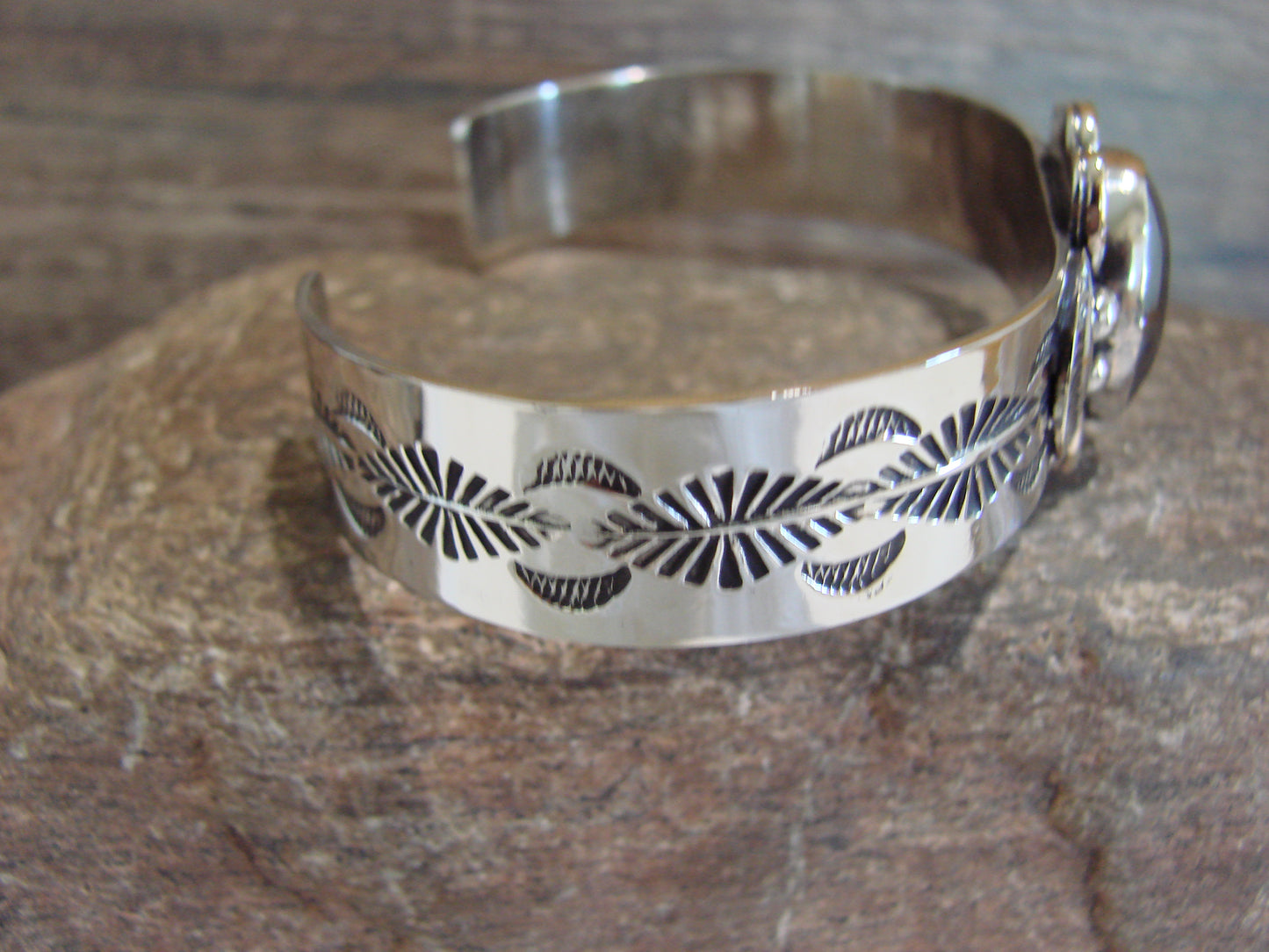 Navajo Indian Nickel Silver & Hematite Bracelet by Cleveland