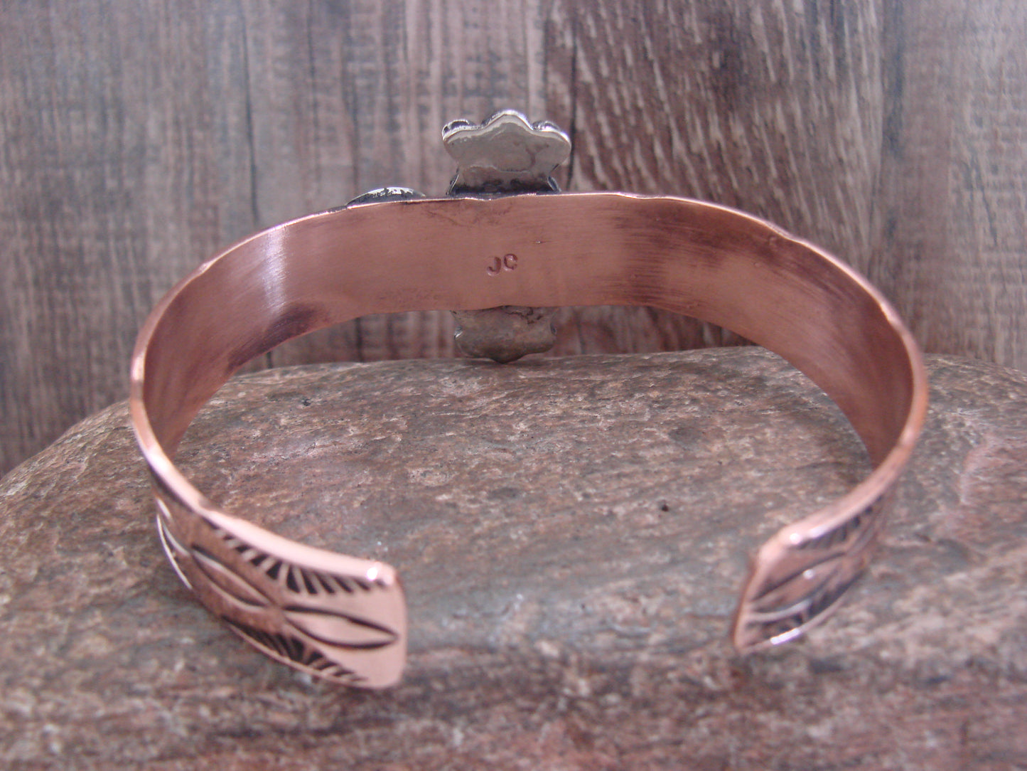 Native American Copper & Turquoise Bracelet by Cleveland