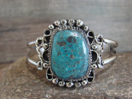 Native American Nickel Silver & Turquoise Bracelet by Cleveland