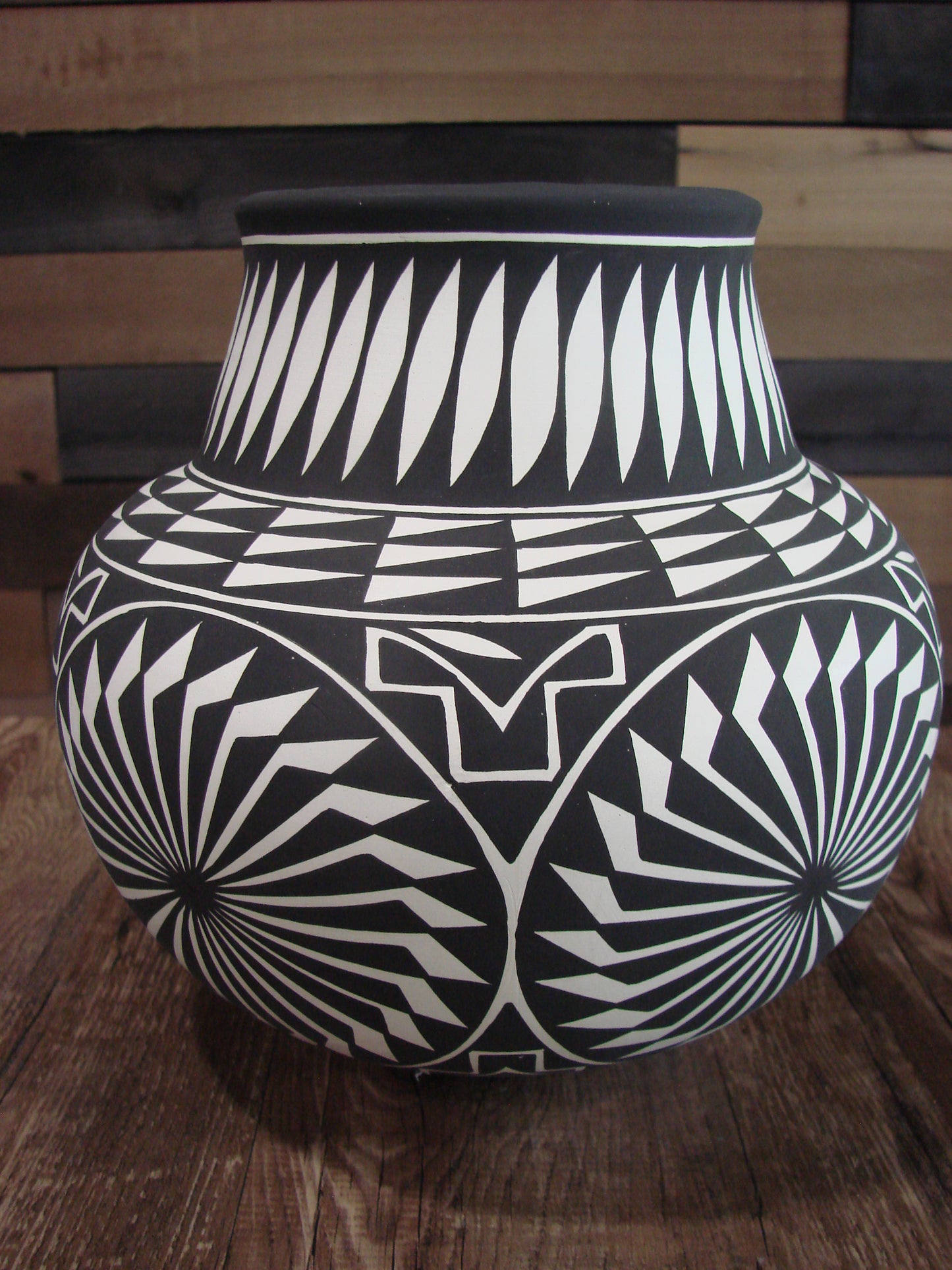 Native American Acoma Fine Line Hand Painted Pottery by K Victorino