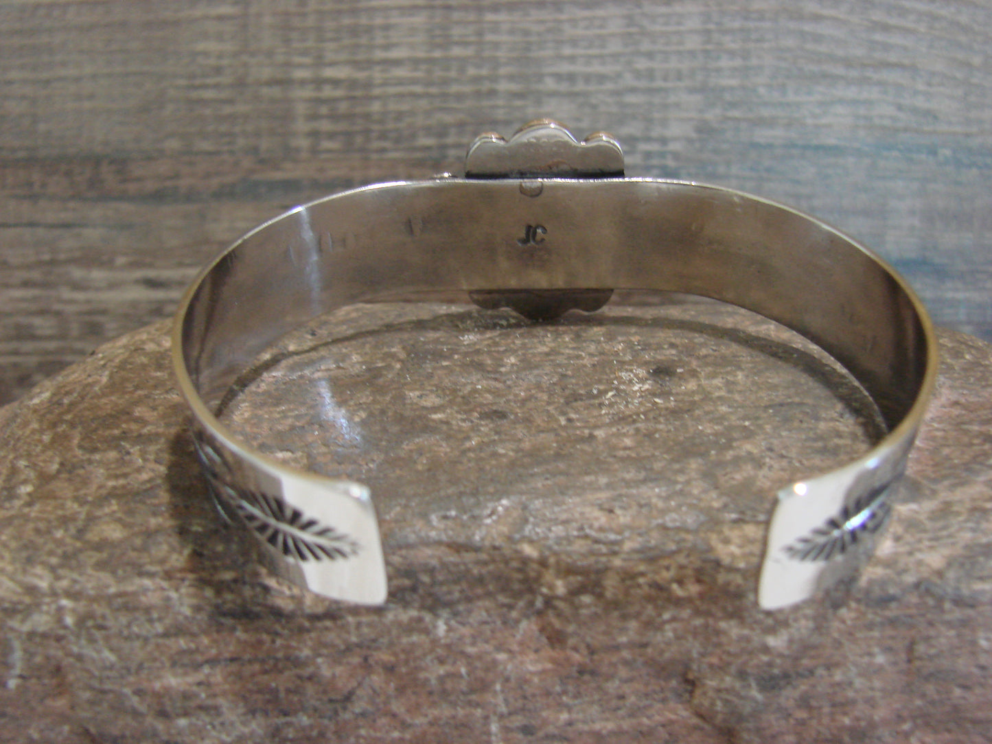 Navajo Indian Nickel Silver & Hematite Bracelet by Cleveland