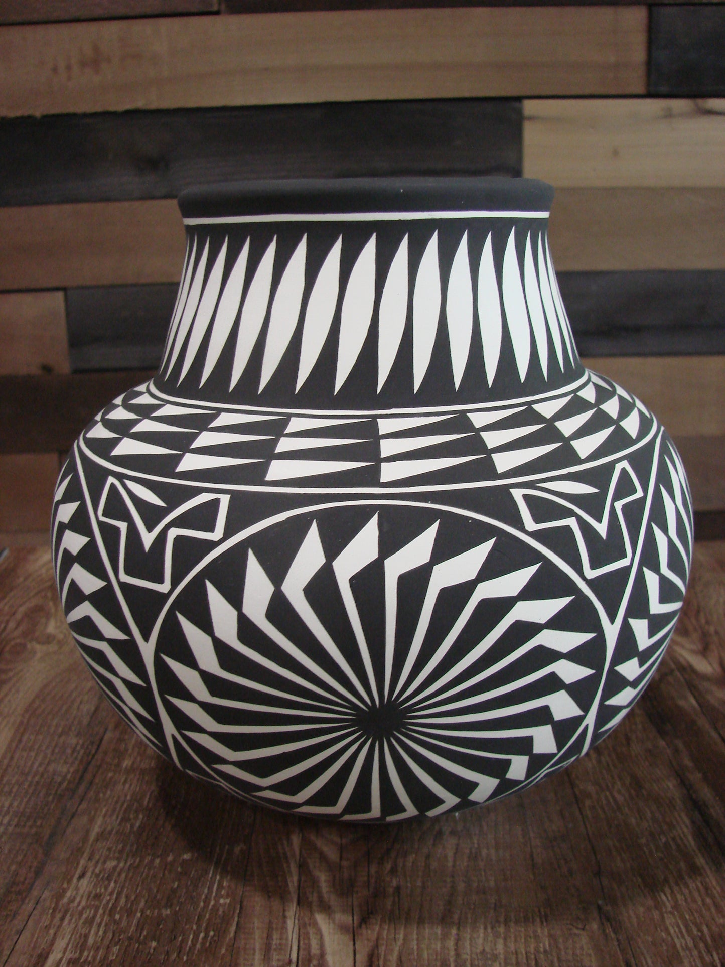 Native American Acoma Fine Line Hand Painted Pottery by K Victorino
