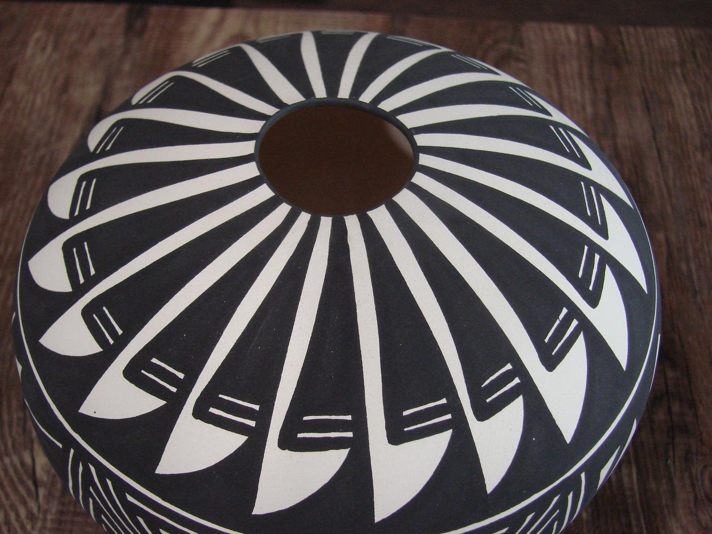 Native American Acoma Fine Line Hand Painted Pottery by Victorino