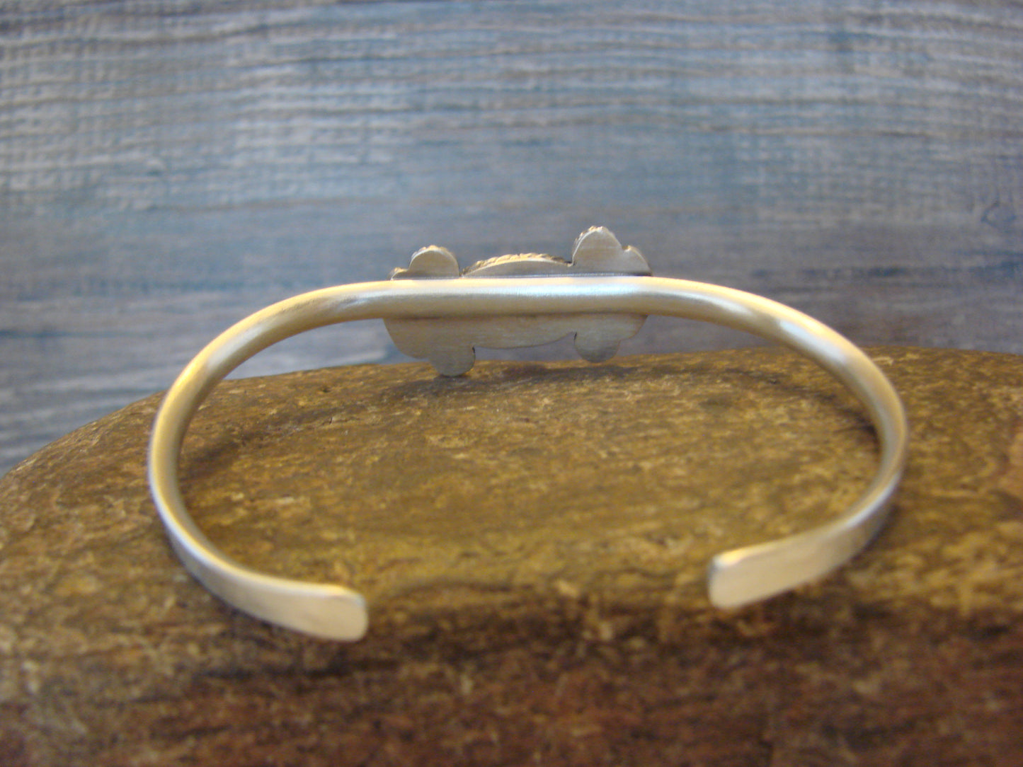 Small Native American Sterling Silver & Sonoran Turquoise Bracelet