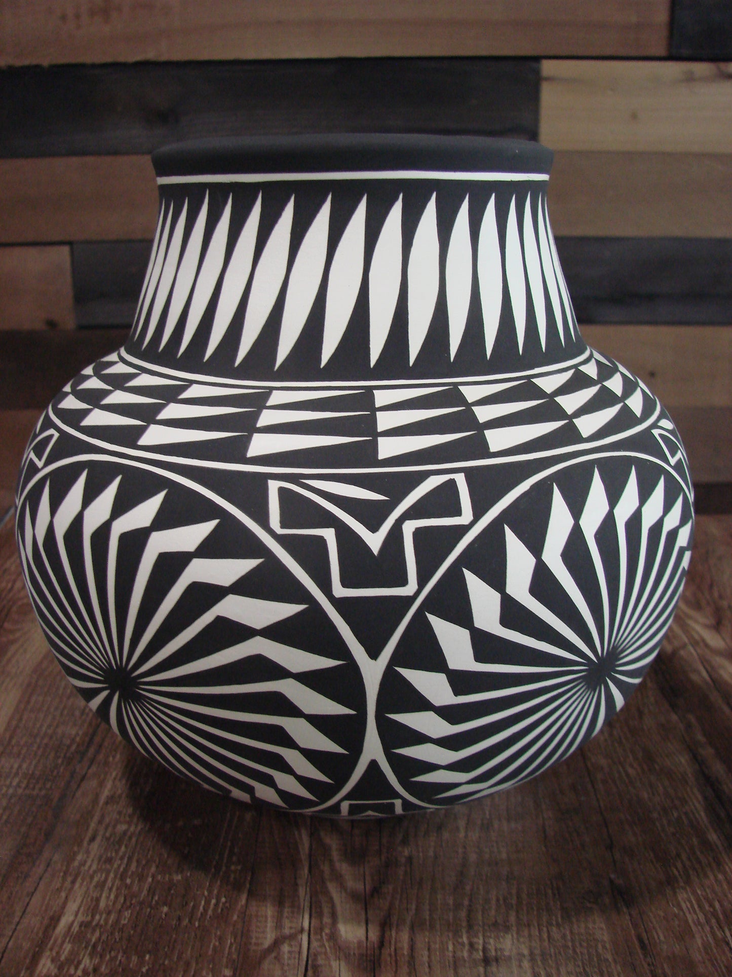 Native American Acoma Fine Line Hand Painted Pottery by K Victorino