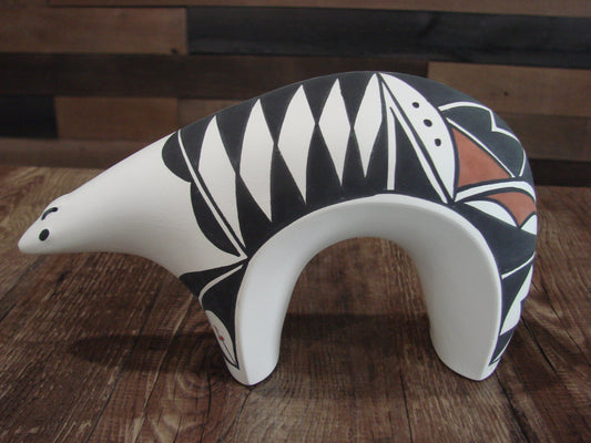 Native American Hand Painted Acoma Bear Pottery by Kuutimaitsa