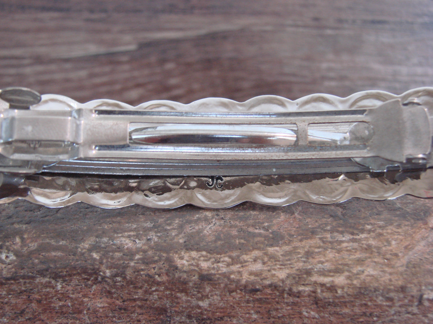 Native American Nickel Silver & Turquoise Hair Barrette by Cleveland