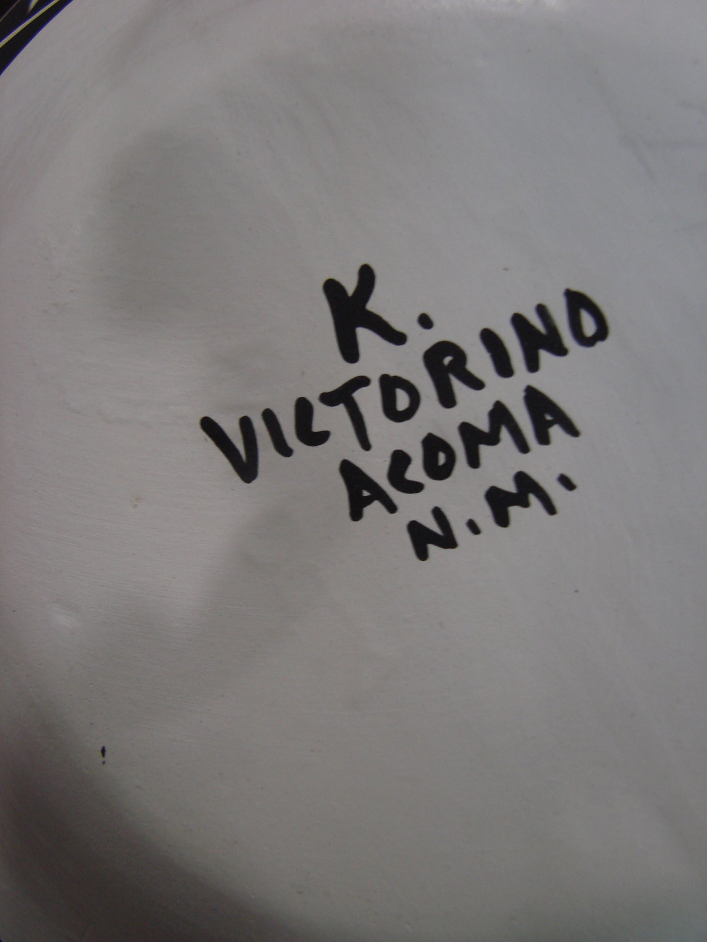 Native American Acoma Fine Line Hand Painted Pottery by K Victorino