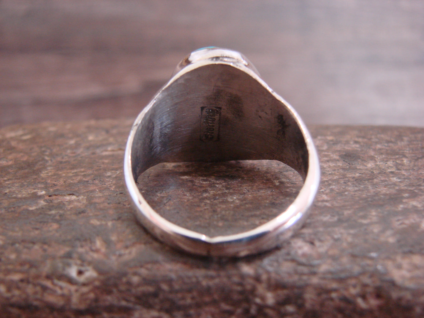 Native American Sterling Silver & Turquoise Ring by Bekis - Size 10