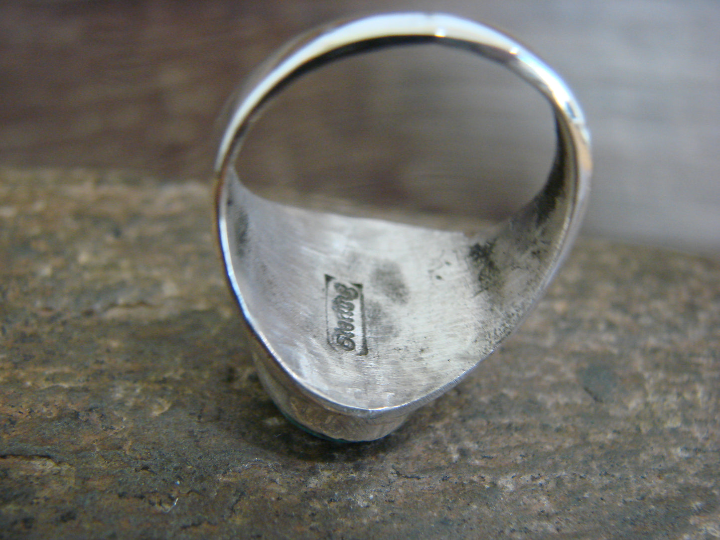 Native American Sterling Silver & Turquoise Ring by Bekis - Size 10