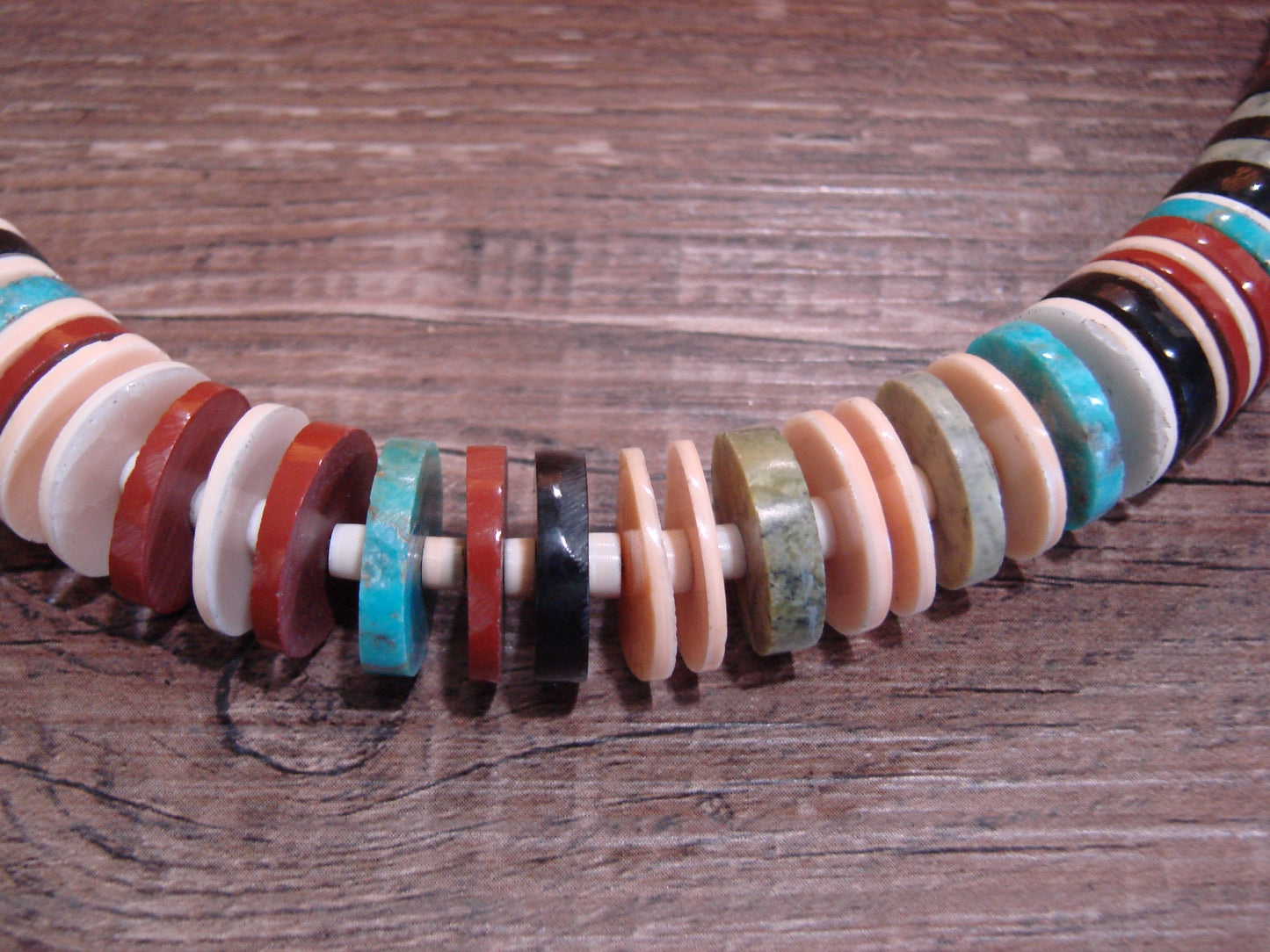 Native American Multi Stone 22" Heishi Necklace by Calabaza