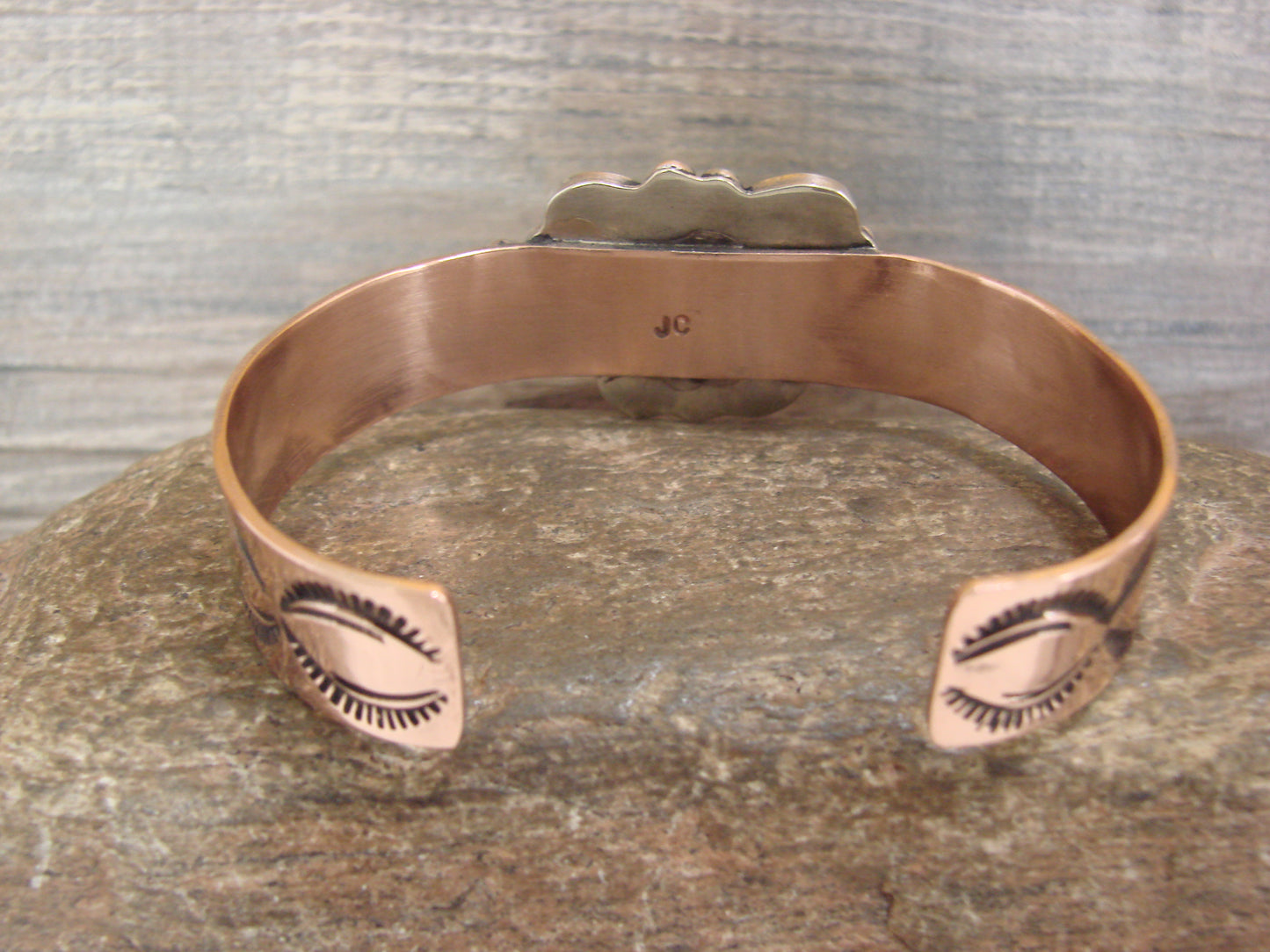 Native American Copper & Turquoise Bracelet by Cleveland