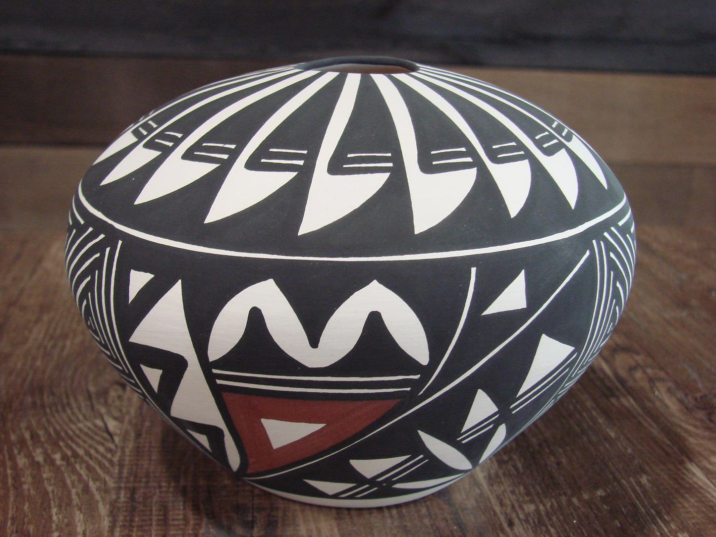 Native American Acoma Fine Line Hand Painted Pottery by Victorino