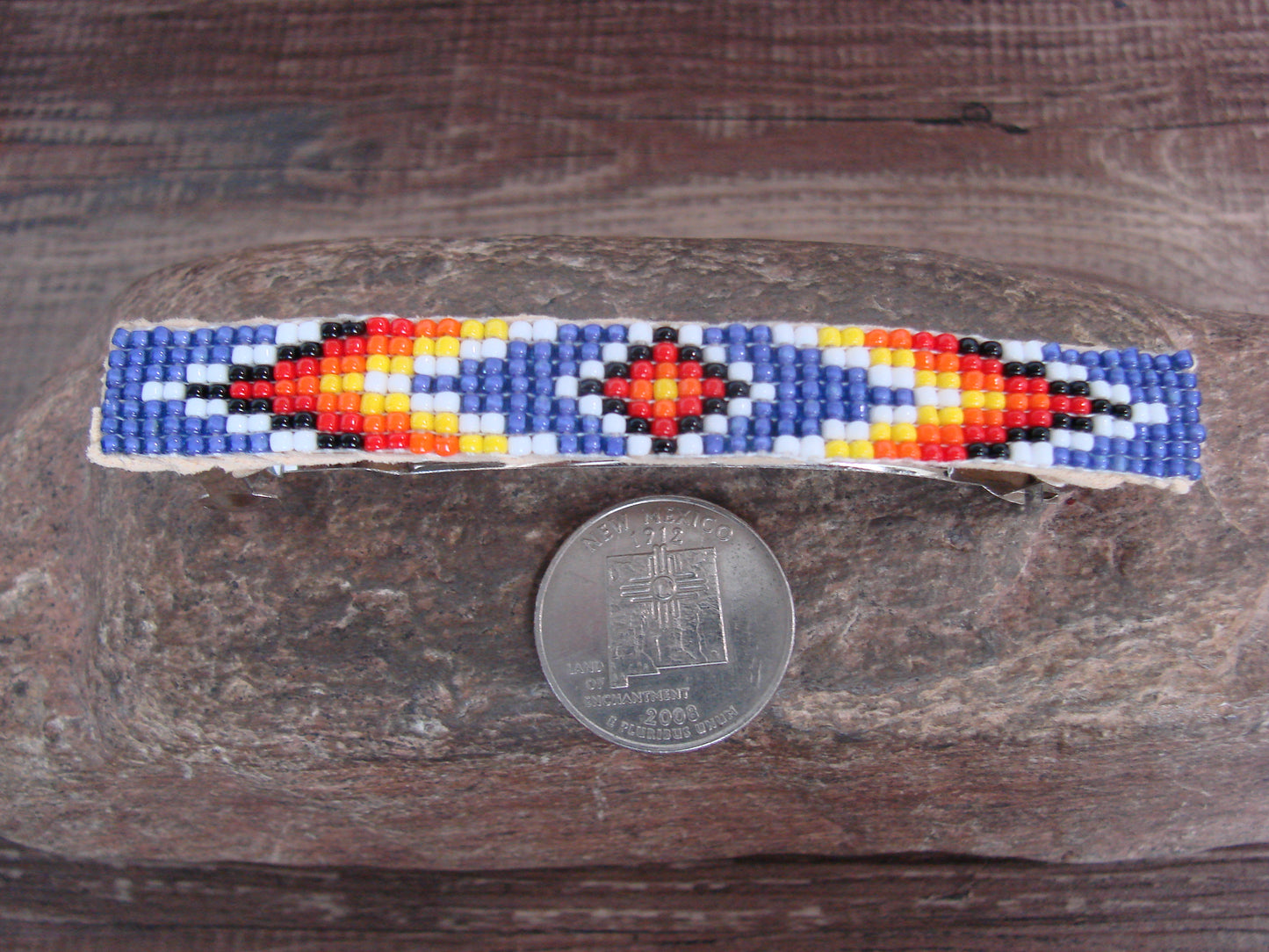 Native American Hand Beaded Hair Barrette by Cleveland