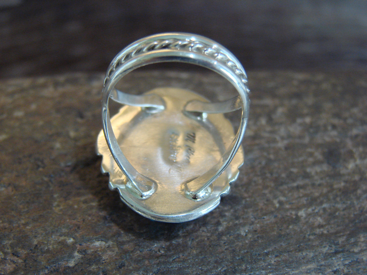 Native American Sterling Silver Turquoise Cluster Ring - Chee - Size 7