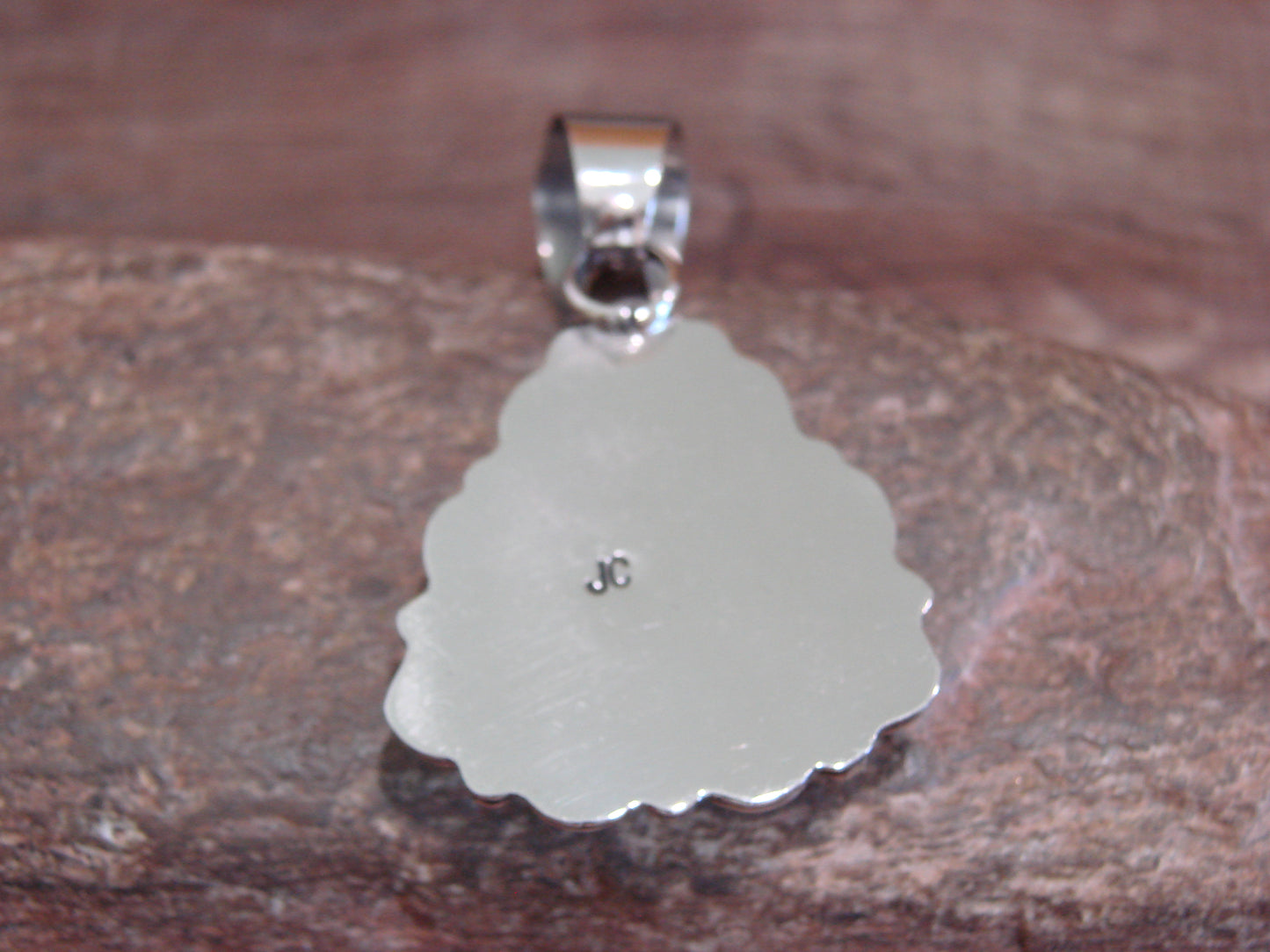 Native American Navajo Nickel Silver & Turquoise Pendant - Cleveland