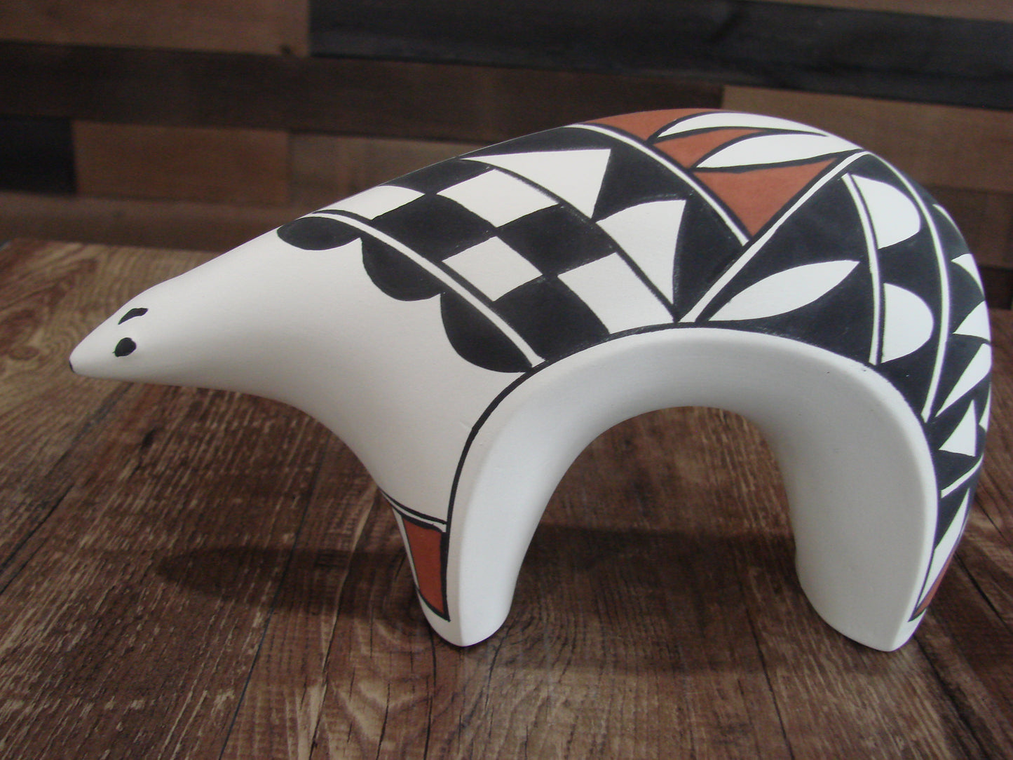 Native American Hand Painted Acoma Bear Pottery by Kuutimaitsa