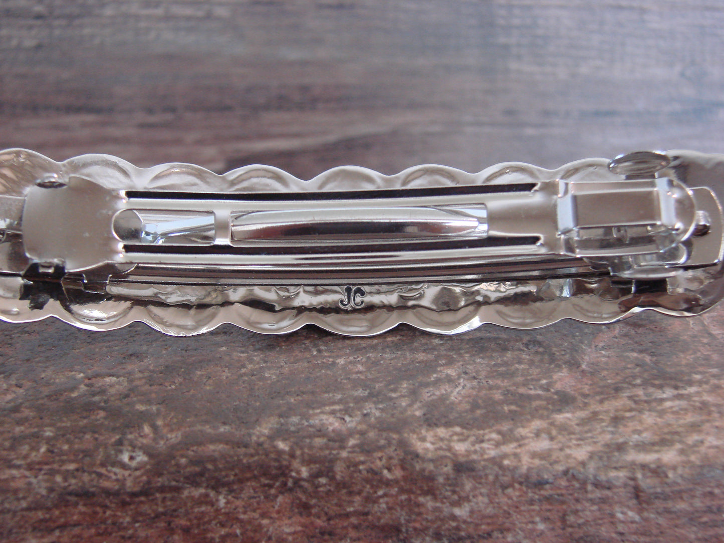 Native American Nickel Silver & Turquoise Hair Barrette by Cleveland