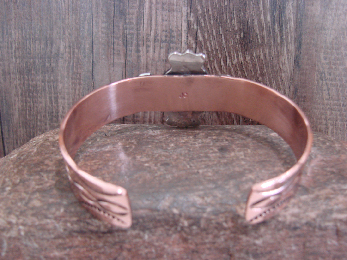 Native American Copper & Turquoise Bracelet by Cleveland