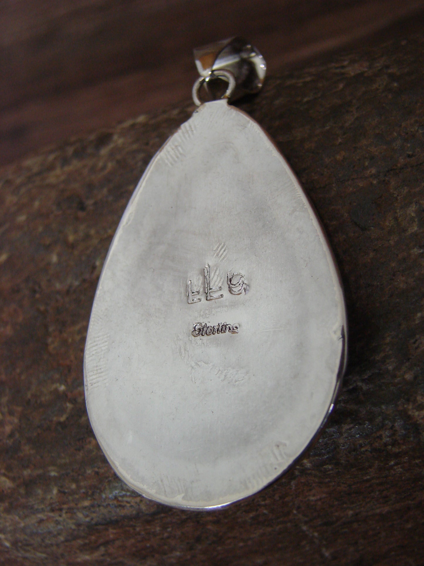Native American Sterling Silver Multi Stone Inlay Pendant by Lamy