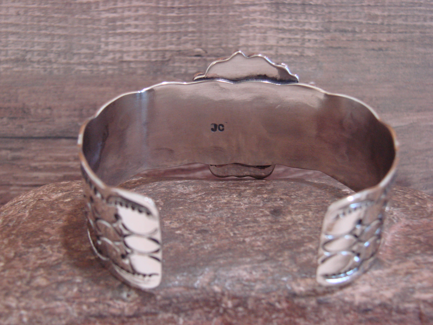 Native American Nickel Silver & Turquoise Bracelet by Cleveland