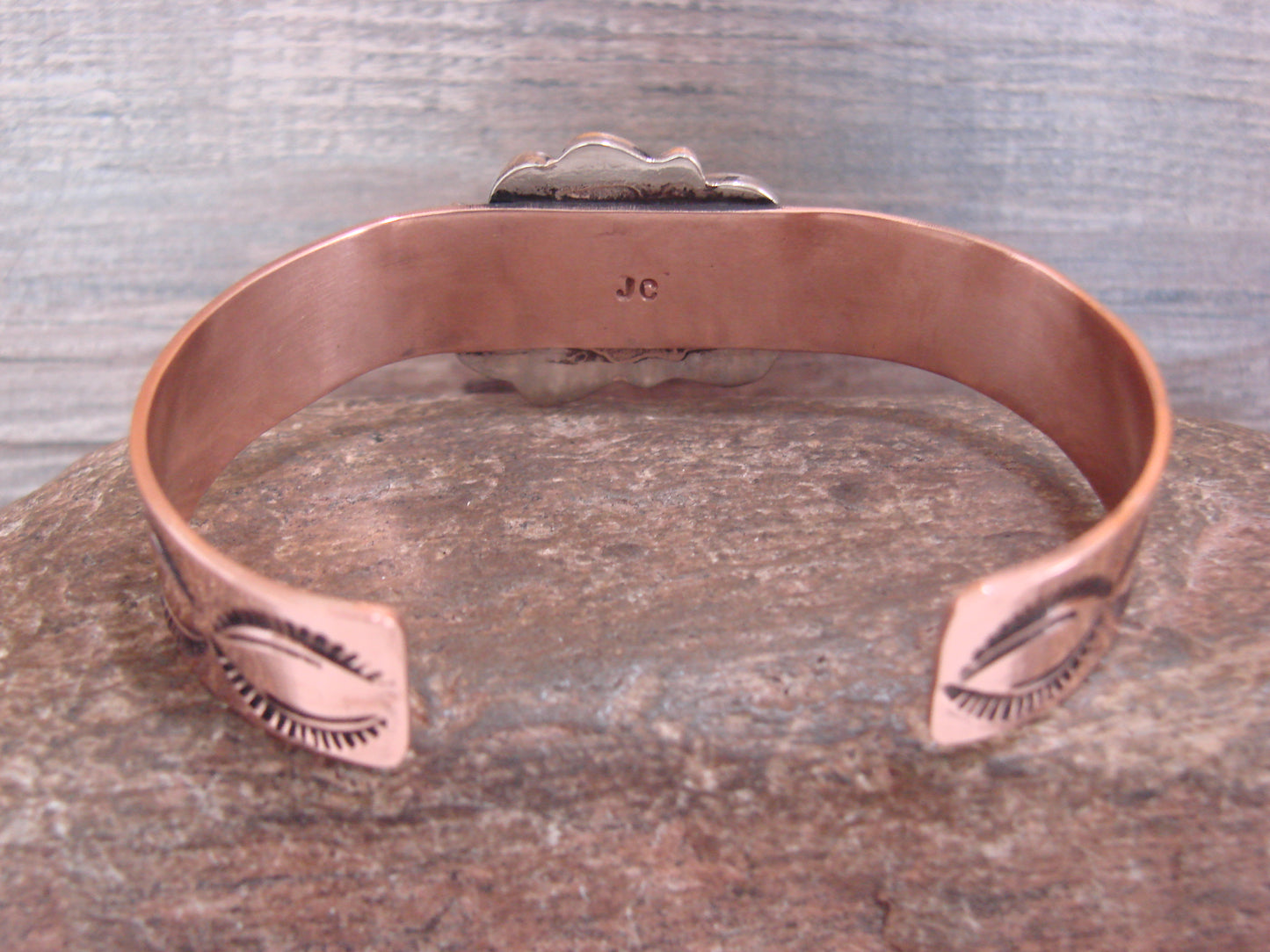 Native American Copper & Turquoise Bracelet by Cleveland