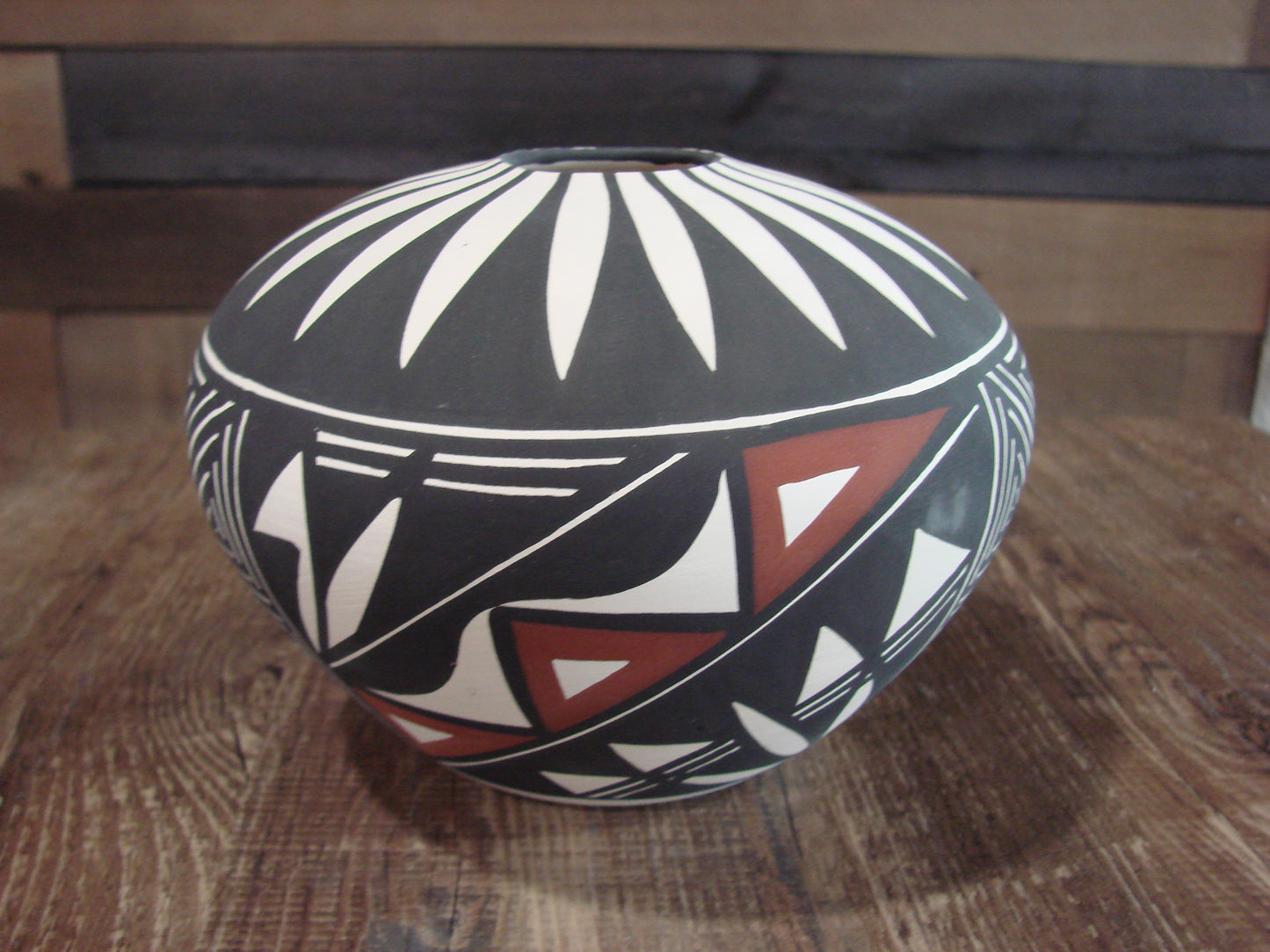Native American Acoma Fine Line Hand Painted Pottery by Victorino