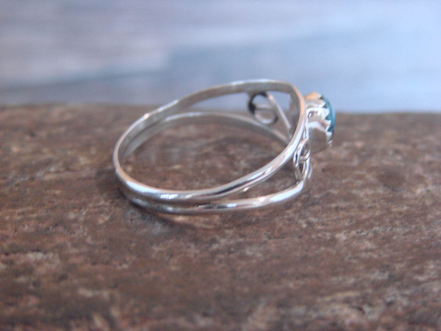 Native American Sterling Silver & Turquoise Ring Size 8.5 by Lincoln