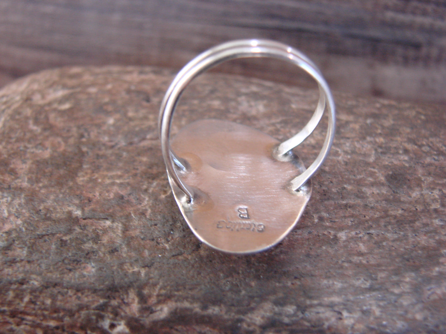 Native American Sterling Silver Turquoise Bear Paw Ring by Ervin Begay - Size 8.5