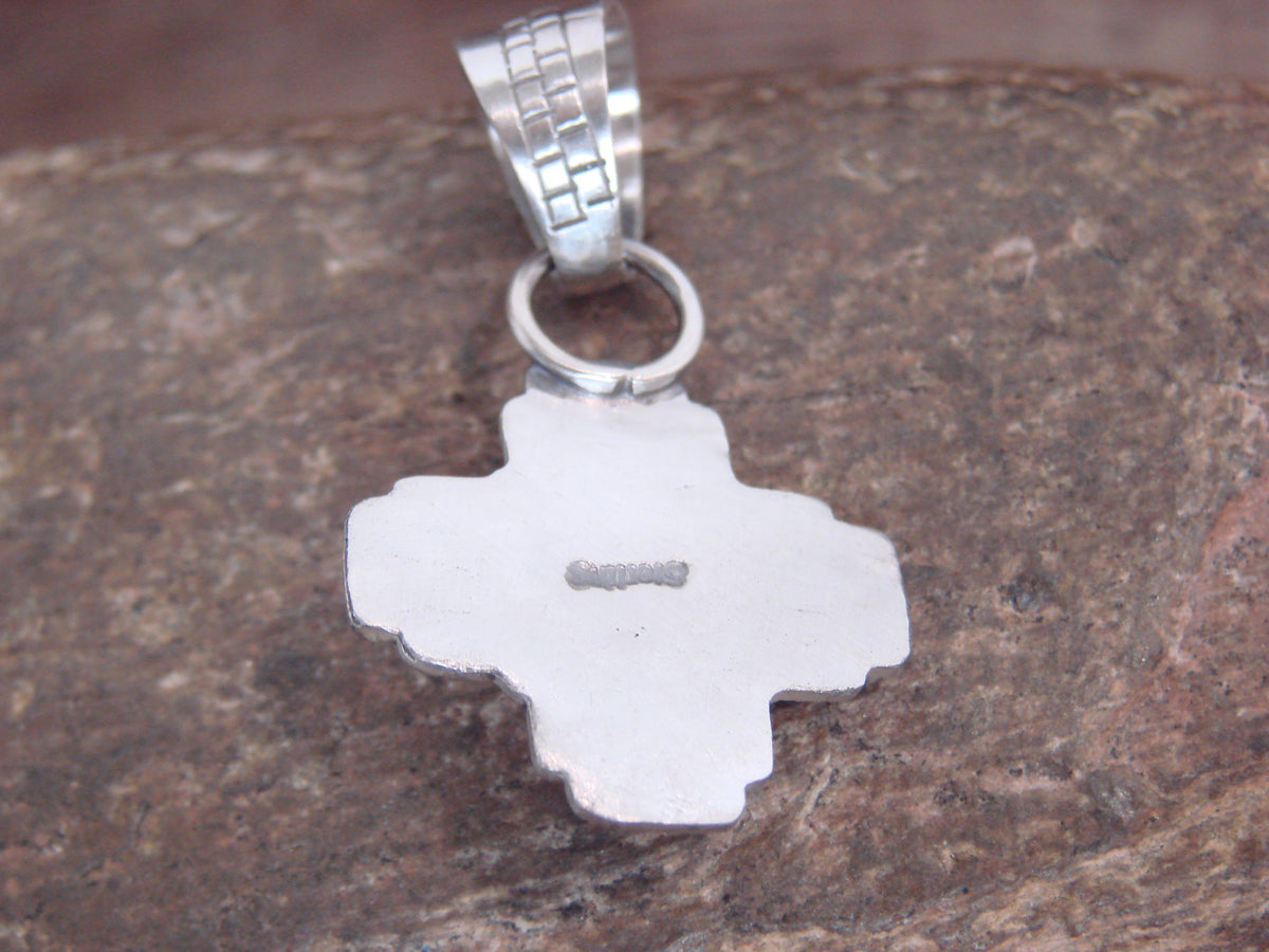 Native American Sterling Silver & Turquoise Zia Symbol Pendant - McCarthy