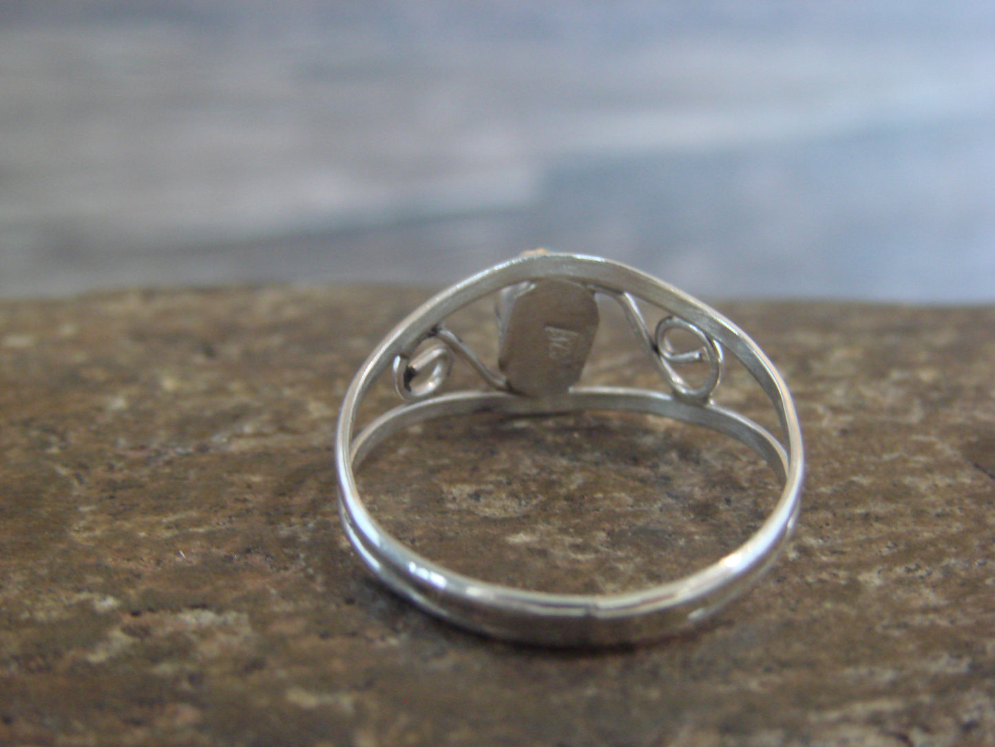 Native American Sterling Silver & Turquoise Ring Size 8.5 by Lincoln