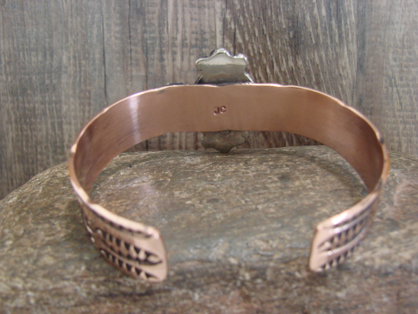 Native American Copper & Turquoise Bracelet by Cleveland