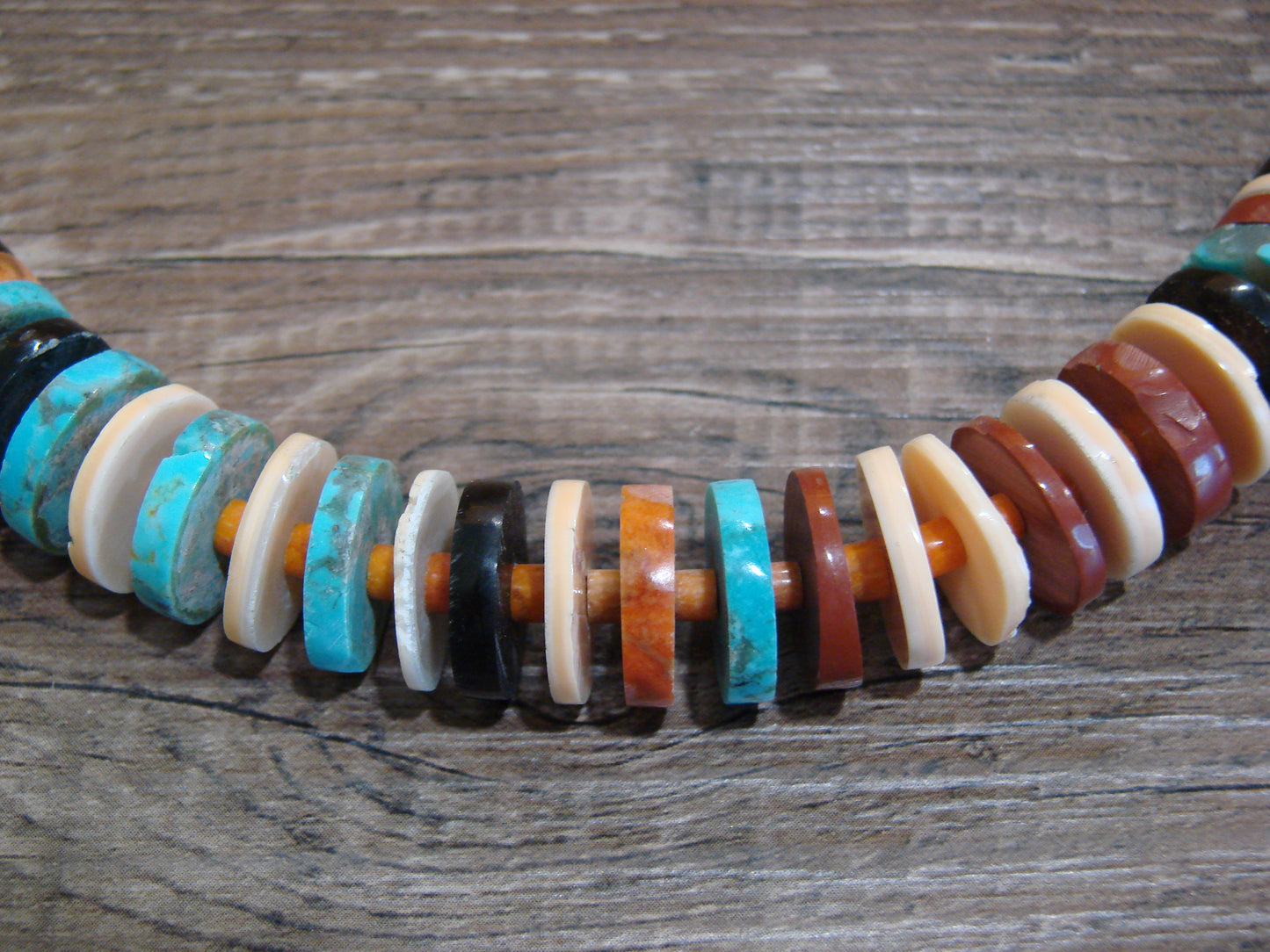 Native American Multi Stone 22" Heishi Necklace by Calabaza