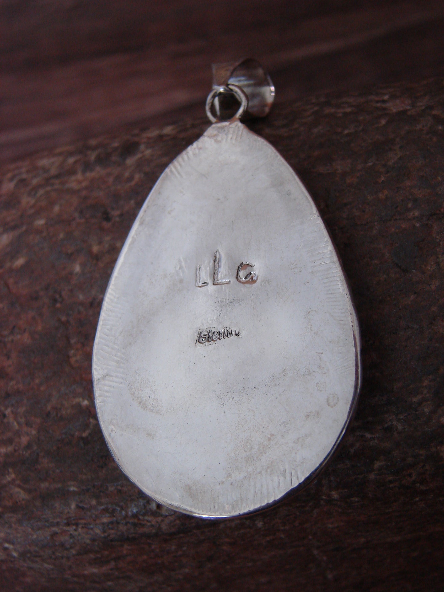 Native American Sterling Silver Multi Stone Inlay Pendant by Lamy