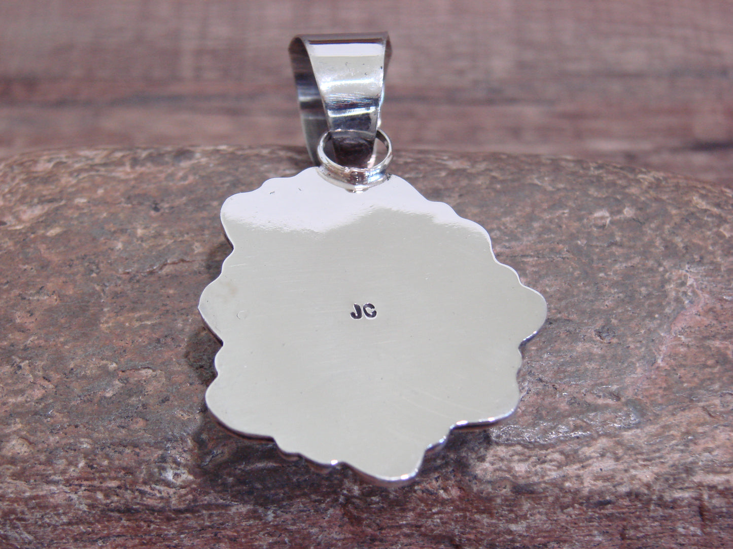 Native American Nickel Silver & Turquoise Pendant - Cleveland