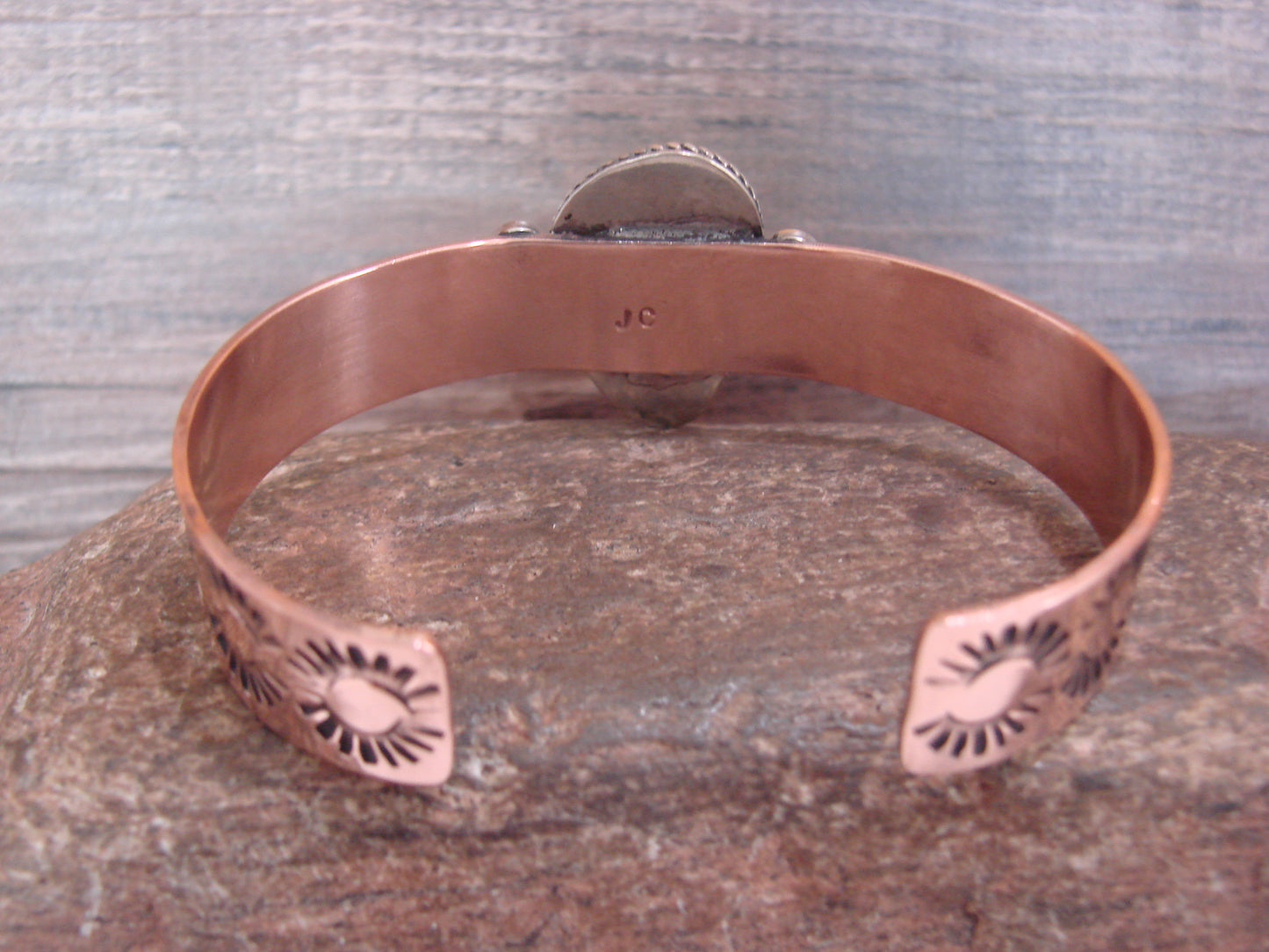 Native American Copper & Turquoise Bracelet by Cleveland