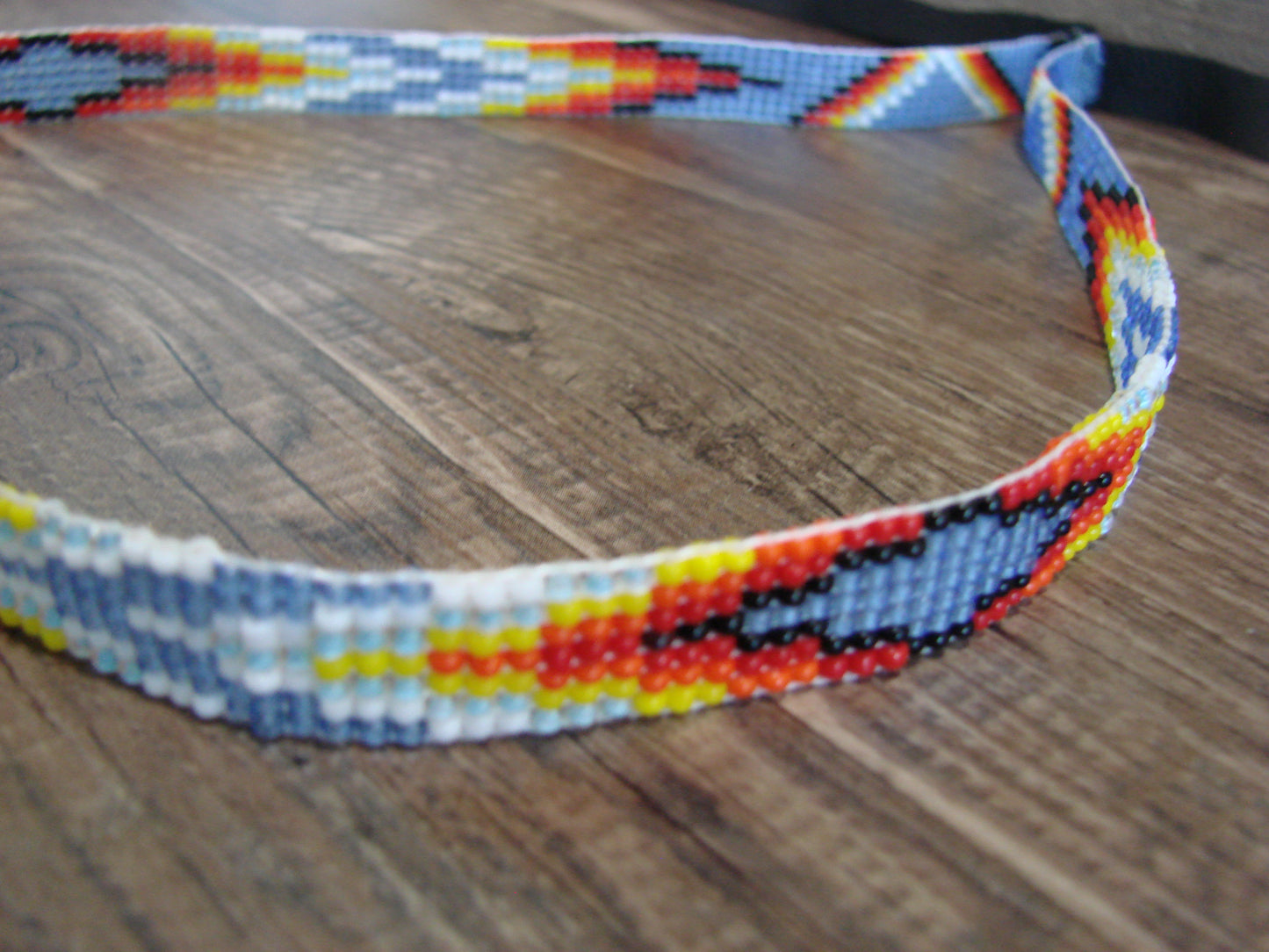 Navajo Indian Hand Beaded 1/2" Hat Band by Cleveland