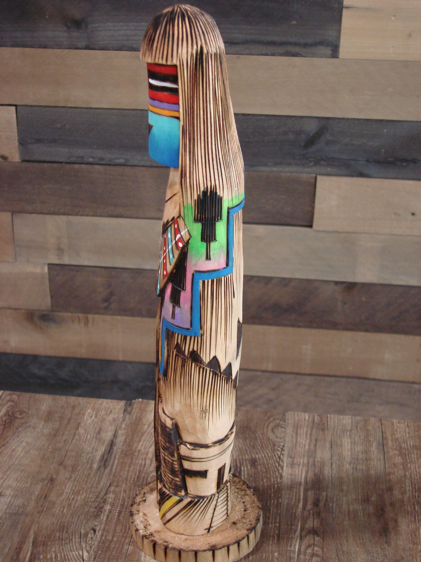 Native American Long Hair Shalako Kachina Signed JT