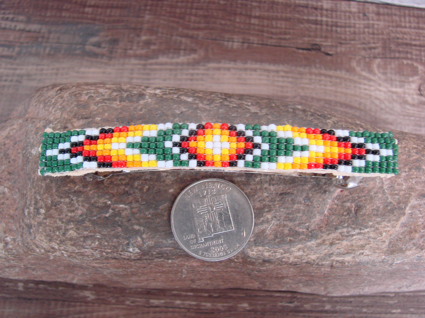 Native American Hand Beaded Hair Barrette by Cleveland