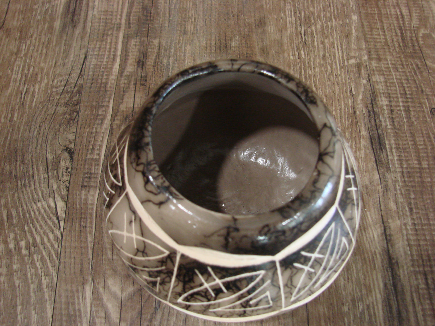 Native American Navajo Indian Horse Hair Pottery by T Vail